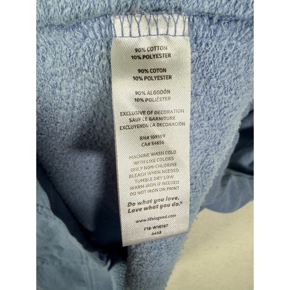 Life is Good Womens XXL Blue Full Zip Hoodie Rainbow Sleeve Sunset Graphic - Picture 7 of 12